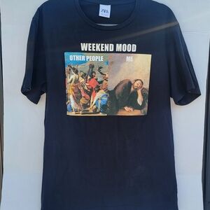 Zara Weekend Mood Graphic Tee - Black